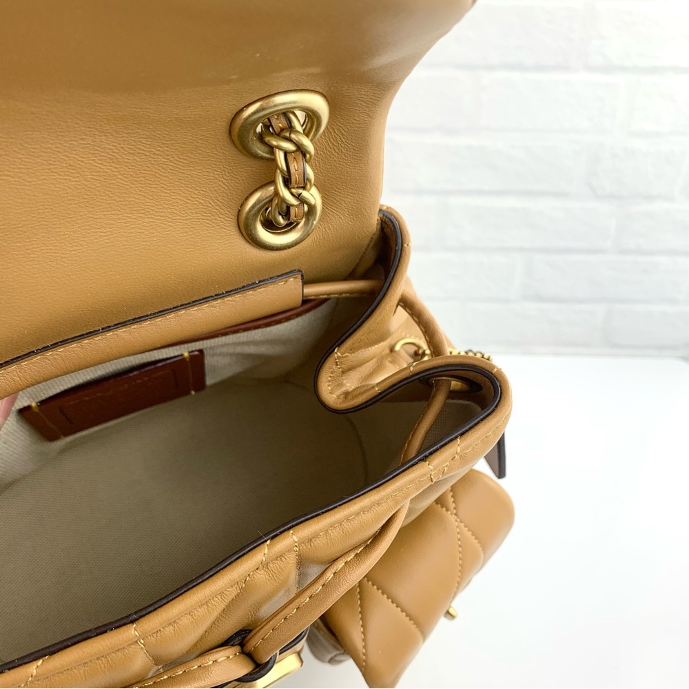Coach Tabby Quilted Leather Convertible Backpack Honey Brown $495 - Picture 12 of 16